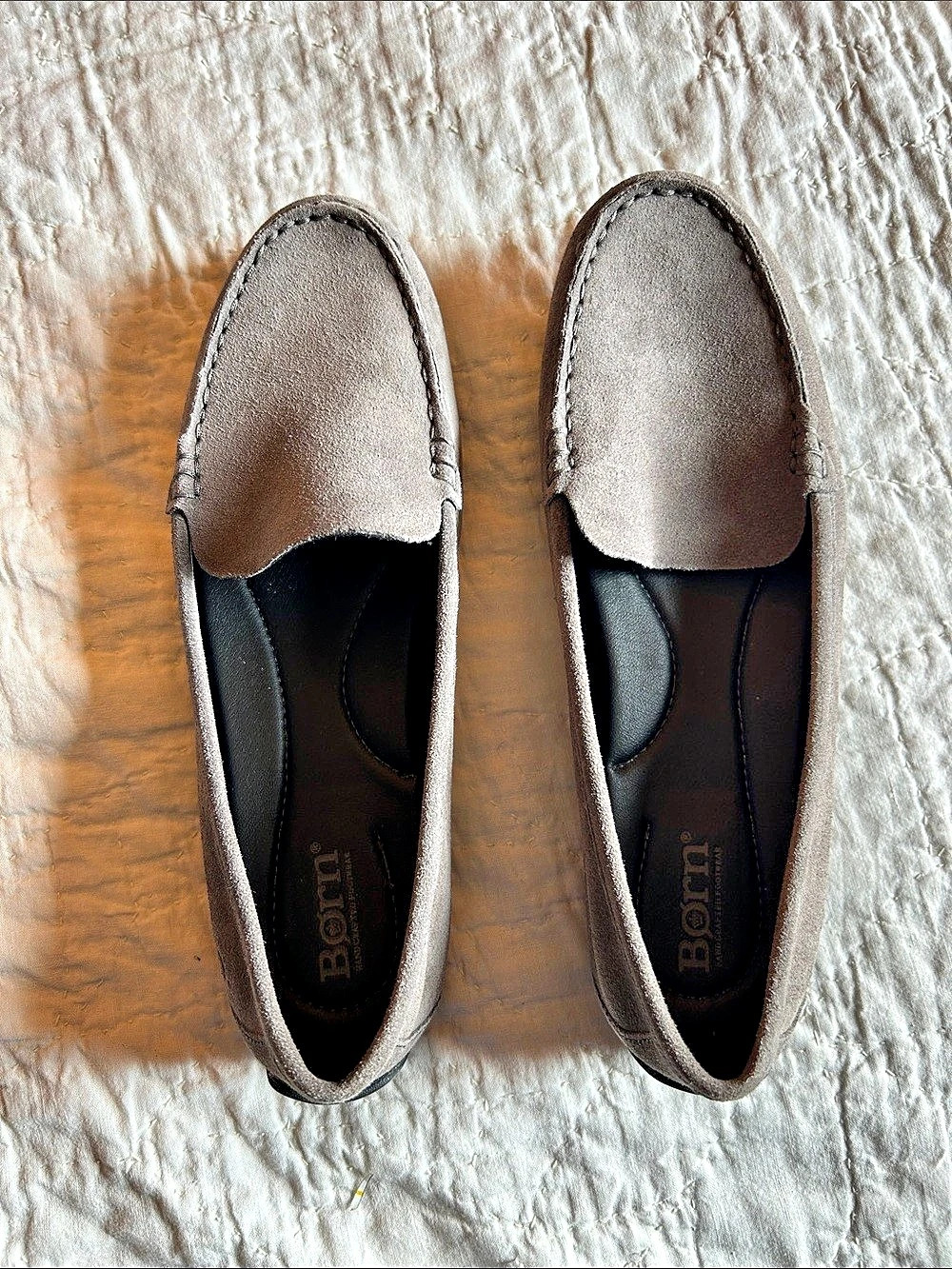 Born Driving Mocs in Gray Suede